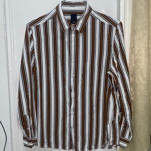 H&M Slim Fit Long Sleeve Shirt | US LARGE | 100% Rayon